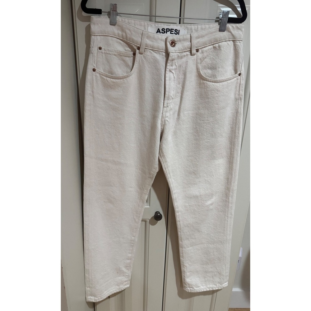 Aspesi Women's‎ Pants Casual Off-White Jeans Trousers Size 29 Made In Italy EUC